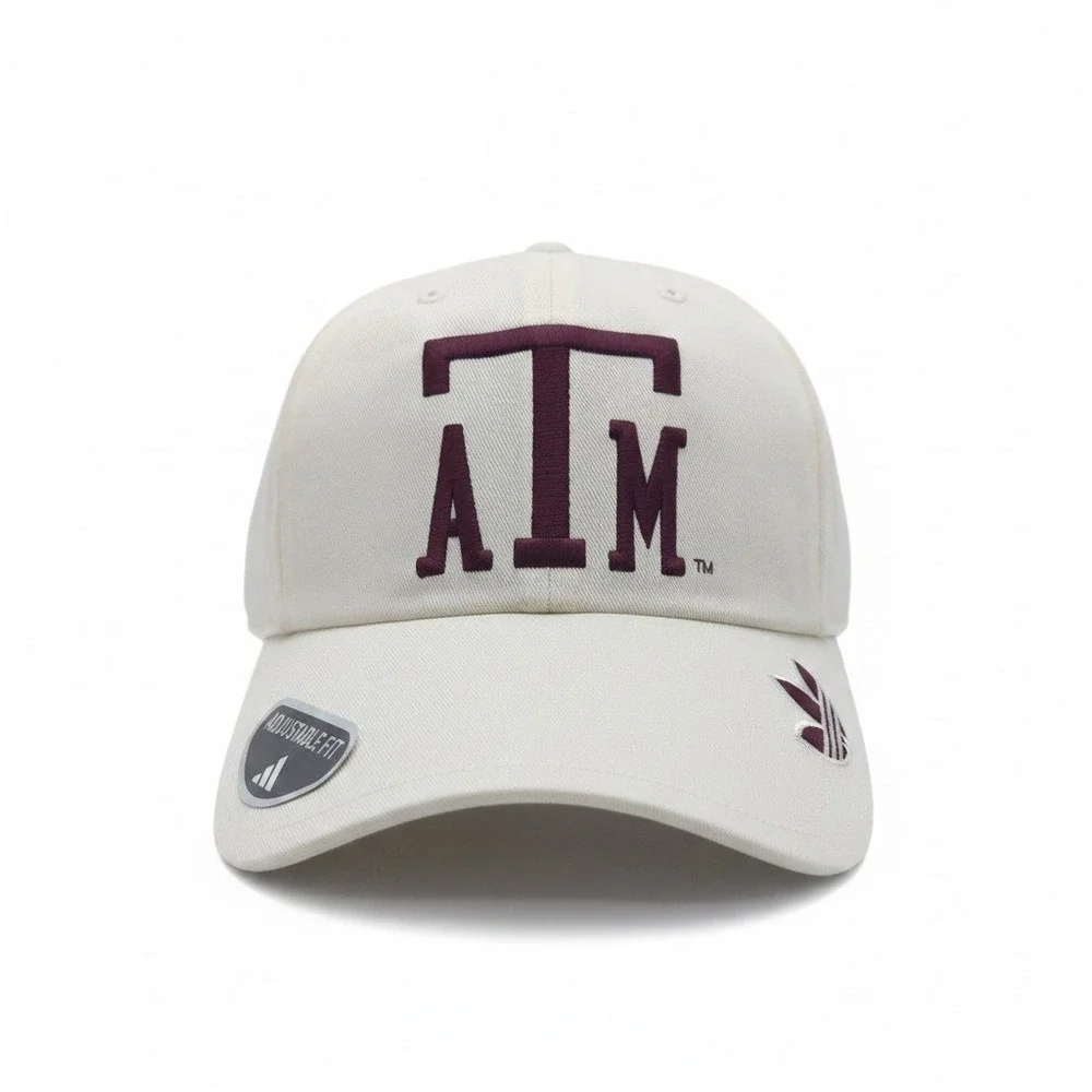 Adidas Texas A&M Aggies Hat Mens Cream Maroon Adjustable Strapback Cap NEW